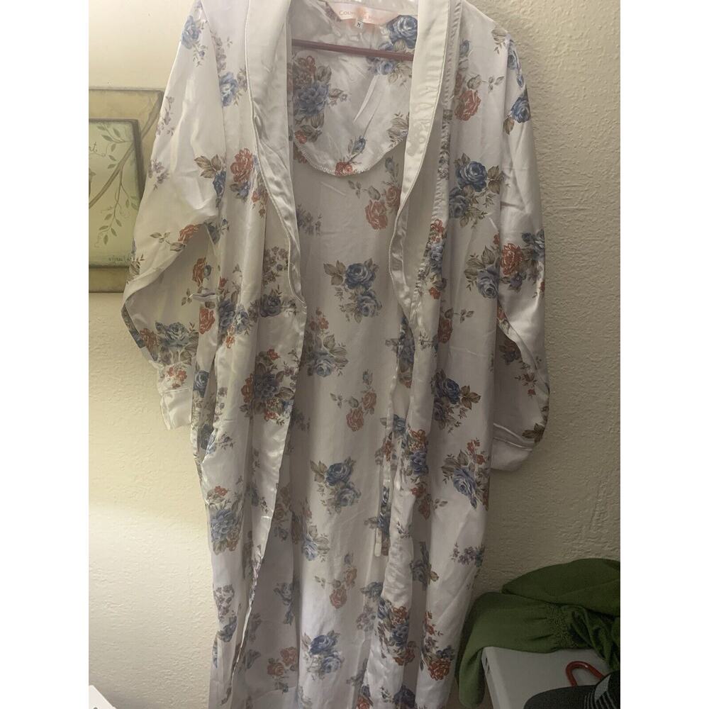VTG Countess Mara Made In Italy Floral Robe No Belt Fairy Silky Old Hollywood